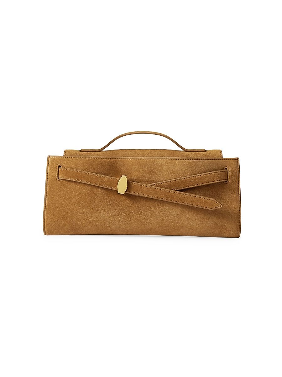 Women's Suede Top-Handle Clutch - Acorn