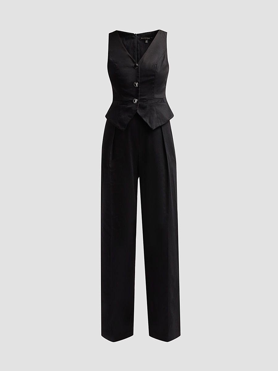Women's Matias Vest Jumpsuit - Black - Size 10