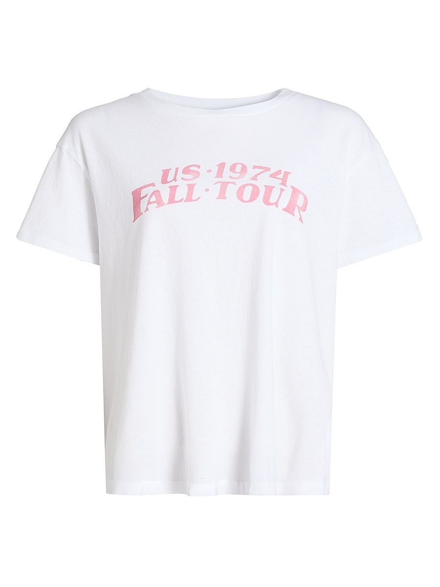 Women's US 1974 Brady Cotton T-Shirt - White Red Print - Size XL