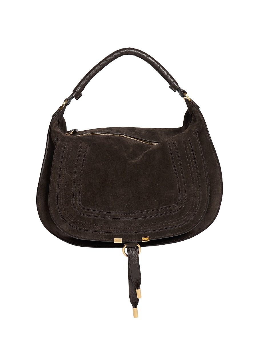 Women's Large Marcie Suede Shoulder Bag - Kohl Brown