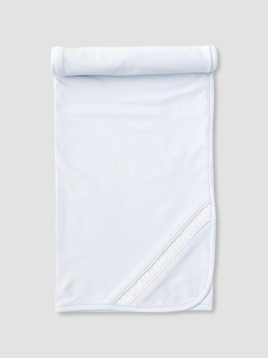 Kissy Kissy Unisex Baby's Hand-Smocked Pima Cotton Baby Blanket - Blue