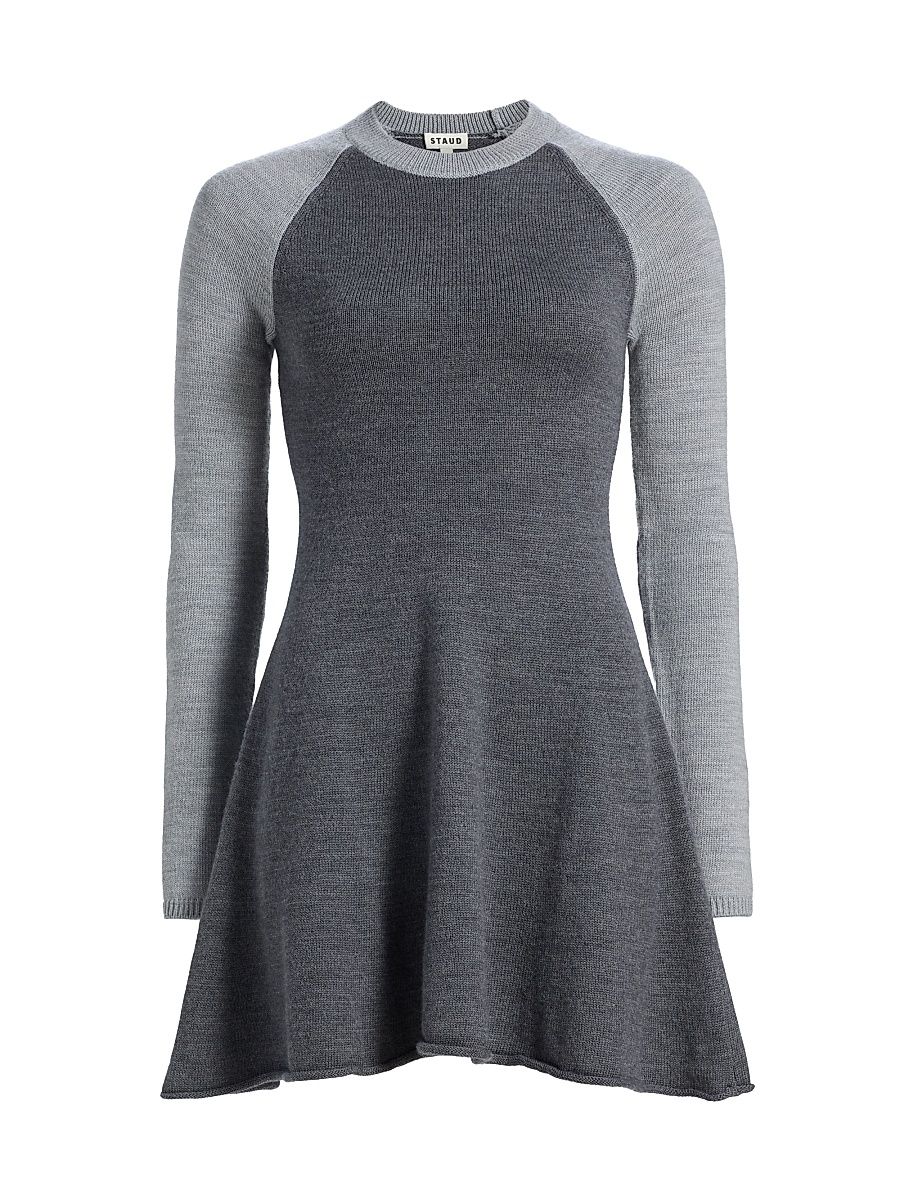 Women's Anita Long-Sleeve Fit & Flare Minidress - Heather Grey Multi - Size XL