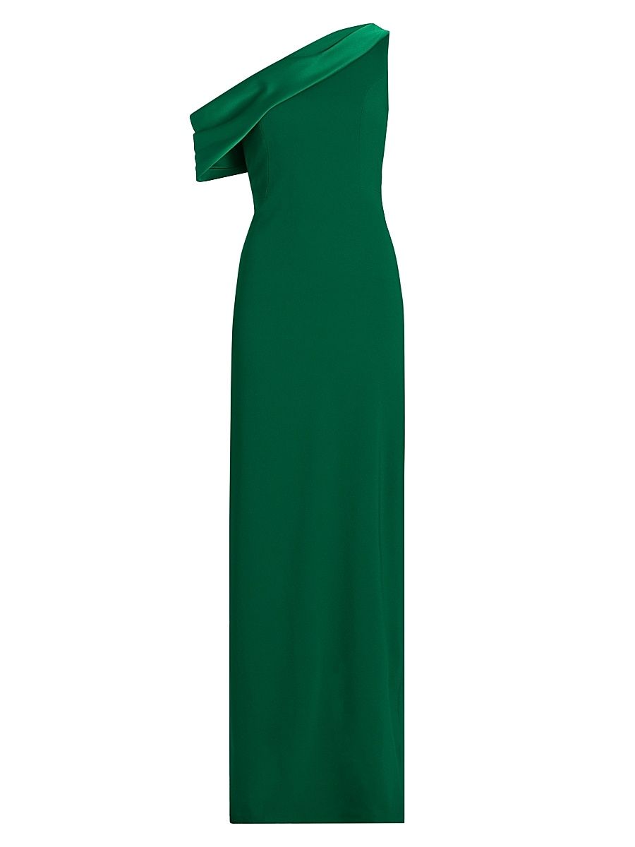 Women's Angelina One-Shoulder Gown - Emerald - Size 4