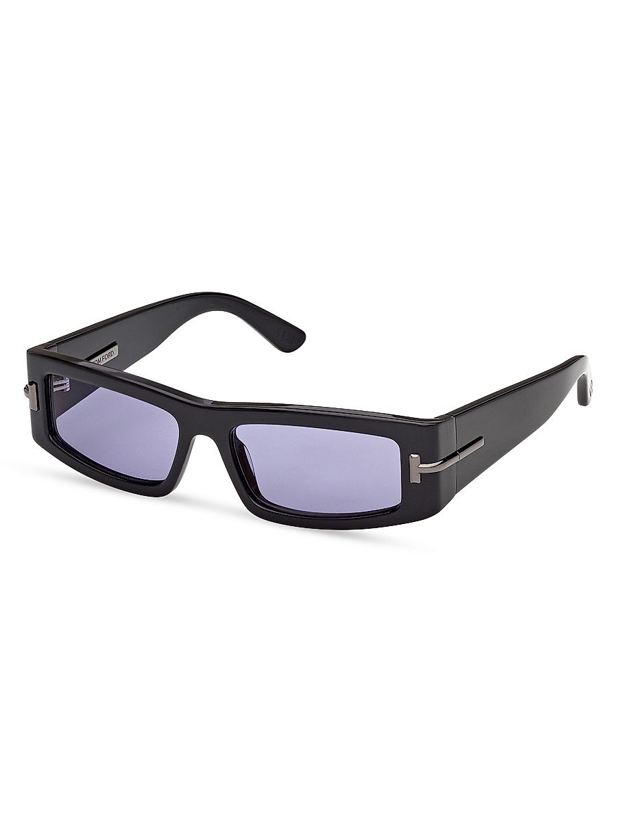 Men's 55MM Rectangular Sunglasses - Black Purple