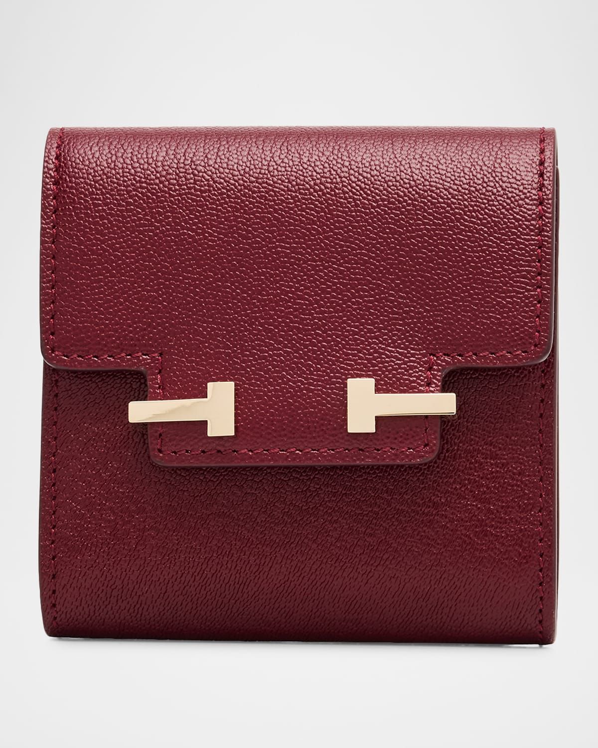 Aube Grain Leather Compact Wallet