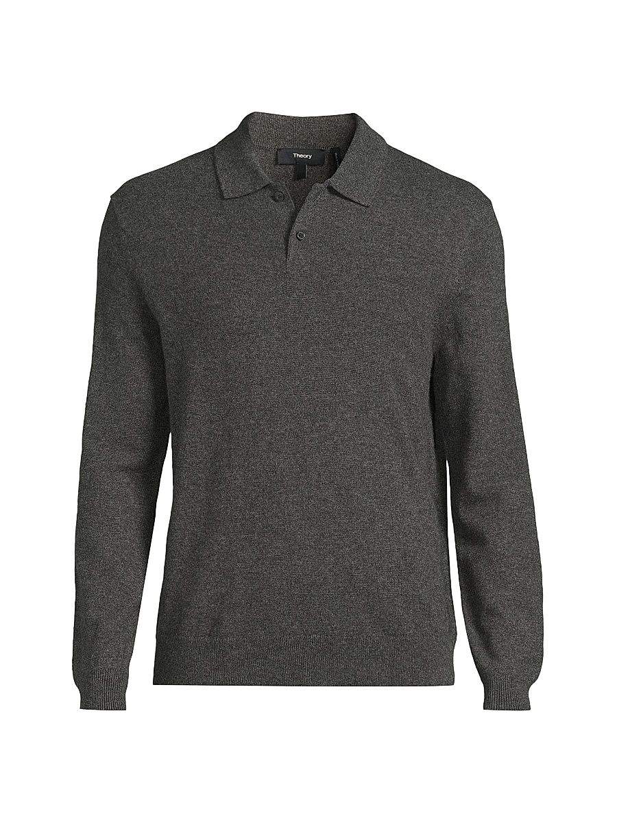Men's Goris Cashmere Polo Shirt - Charcoal Melange - Size XXL
