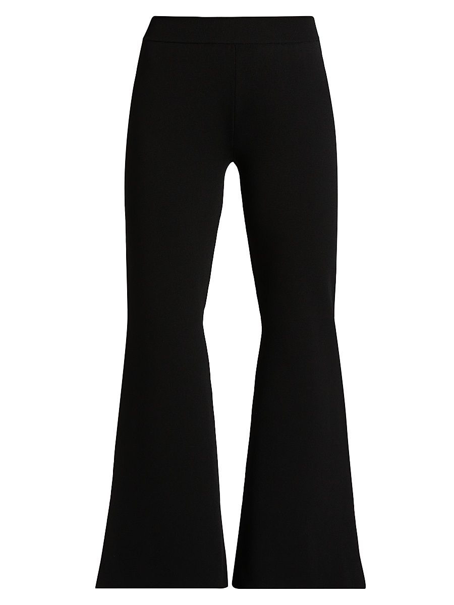 Women's Compact Knit Kick-Flare Pants - Black - Size XL
