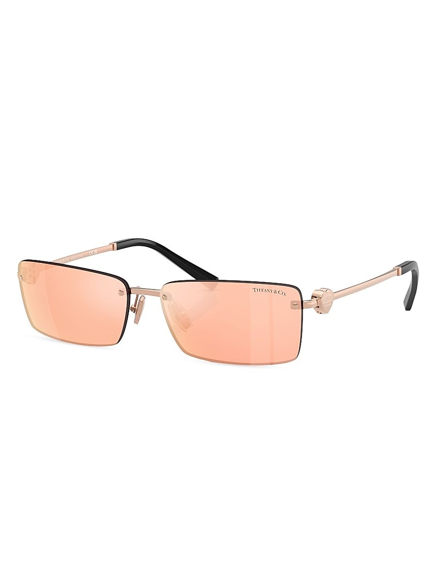 Women's Return To Tiffany 60MM Rectangular Sunglasses - Rose Gold