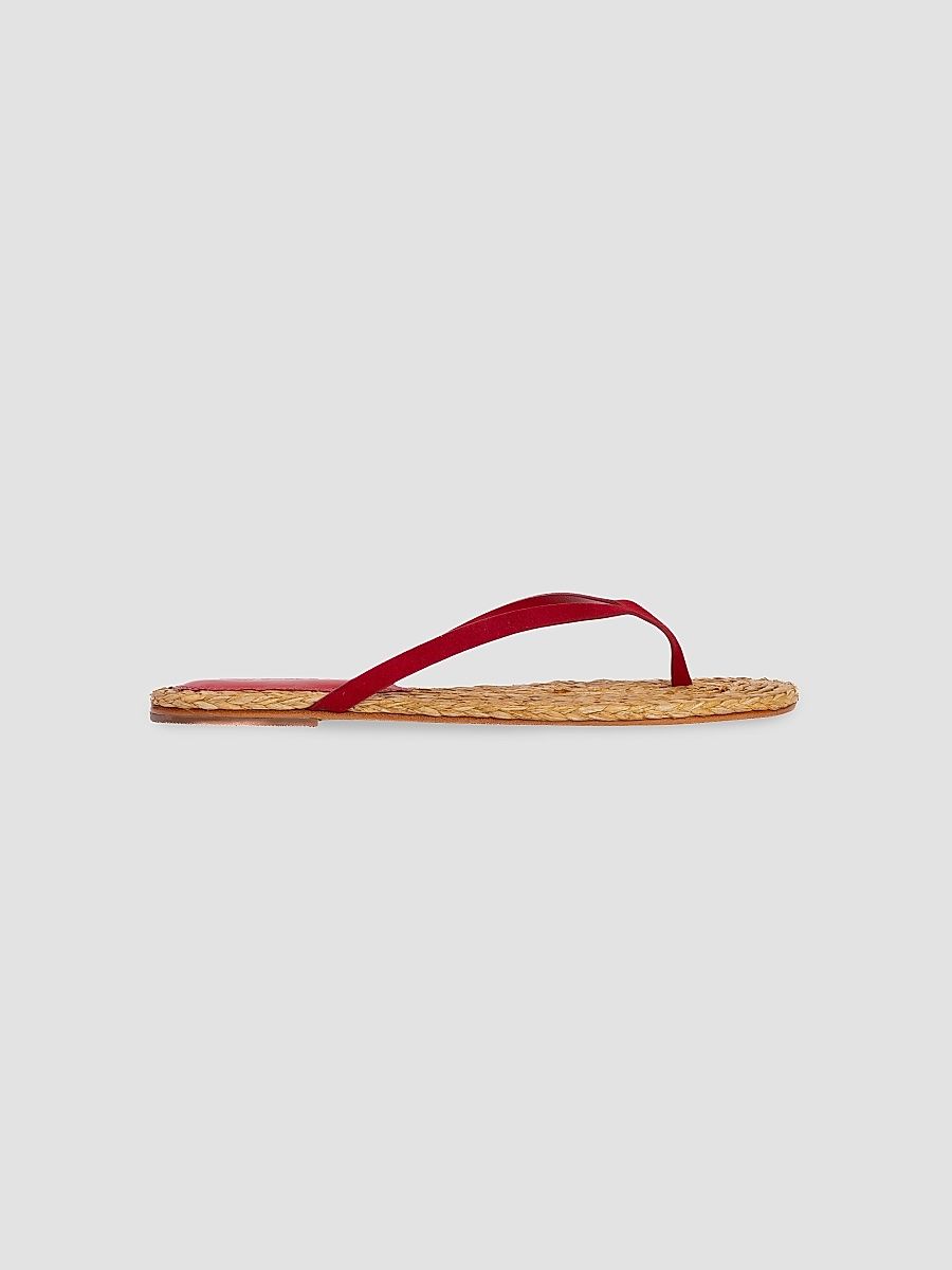 Women's Alaya Suede Flat Sandals - Cherry Suede - Size 12