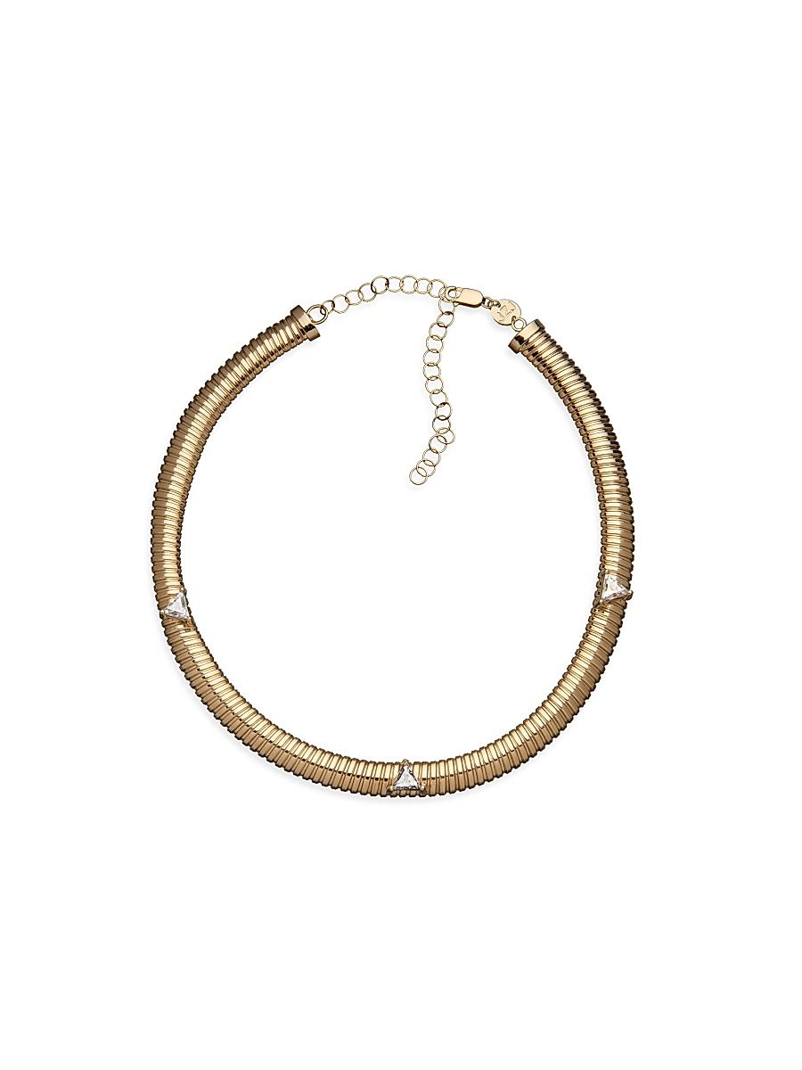 Women's Crystal 18K-Gold-Plated & White Sapphire Choker - Gold