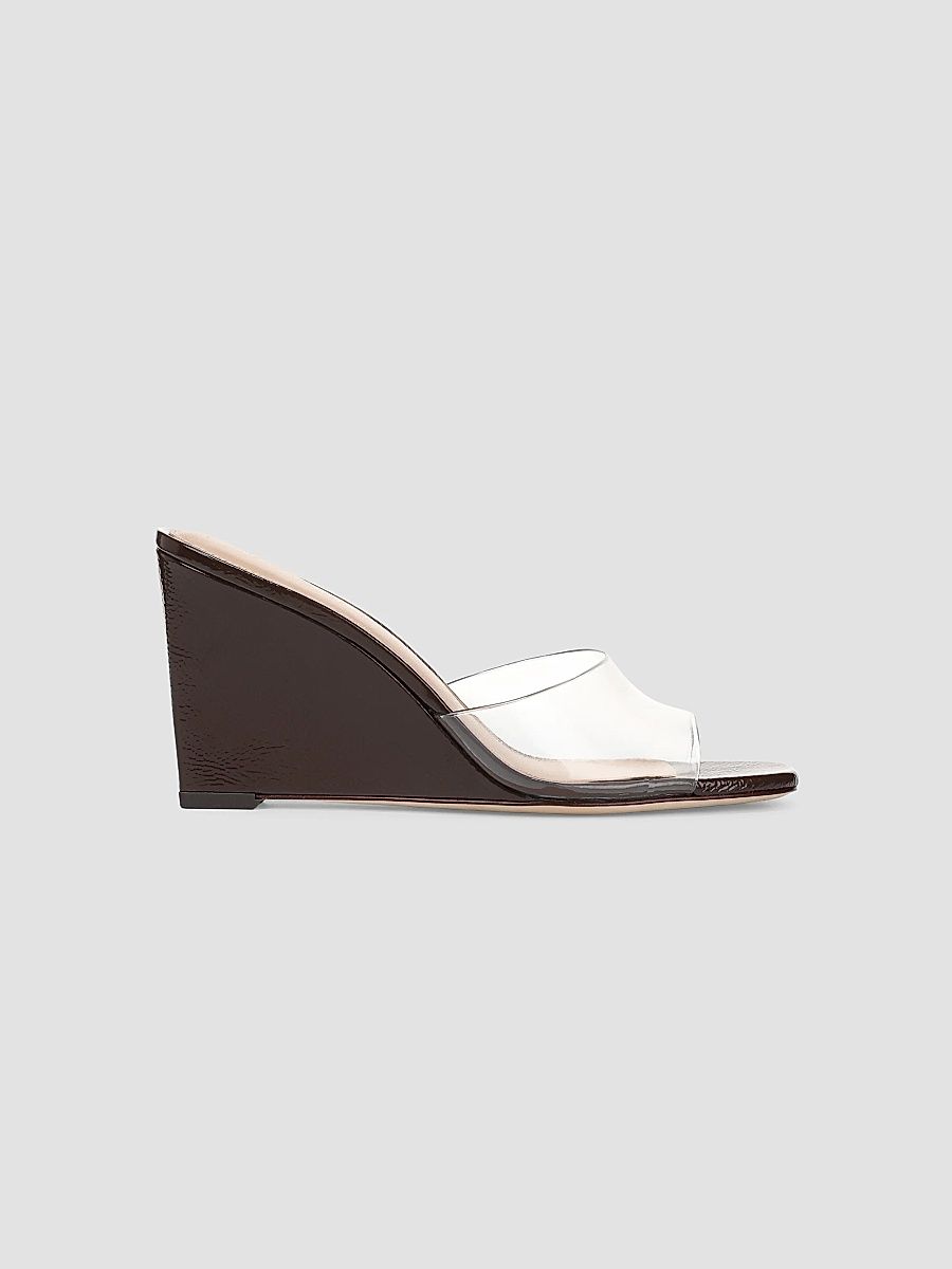 Veronica Beard Women's Asha 85MM Wedge Sandals - Clear Mocha - Size 6.5