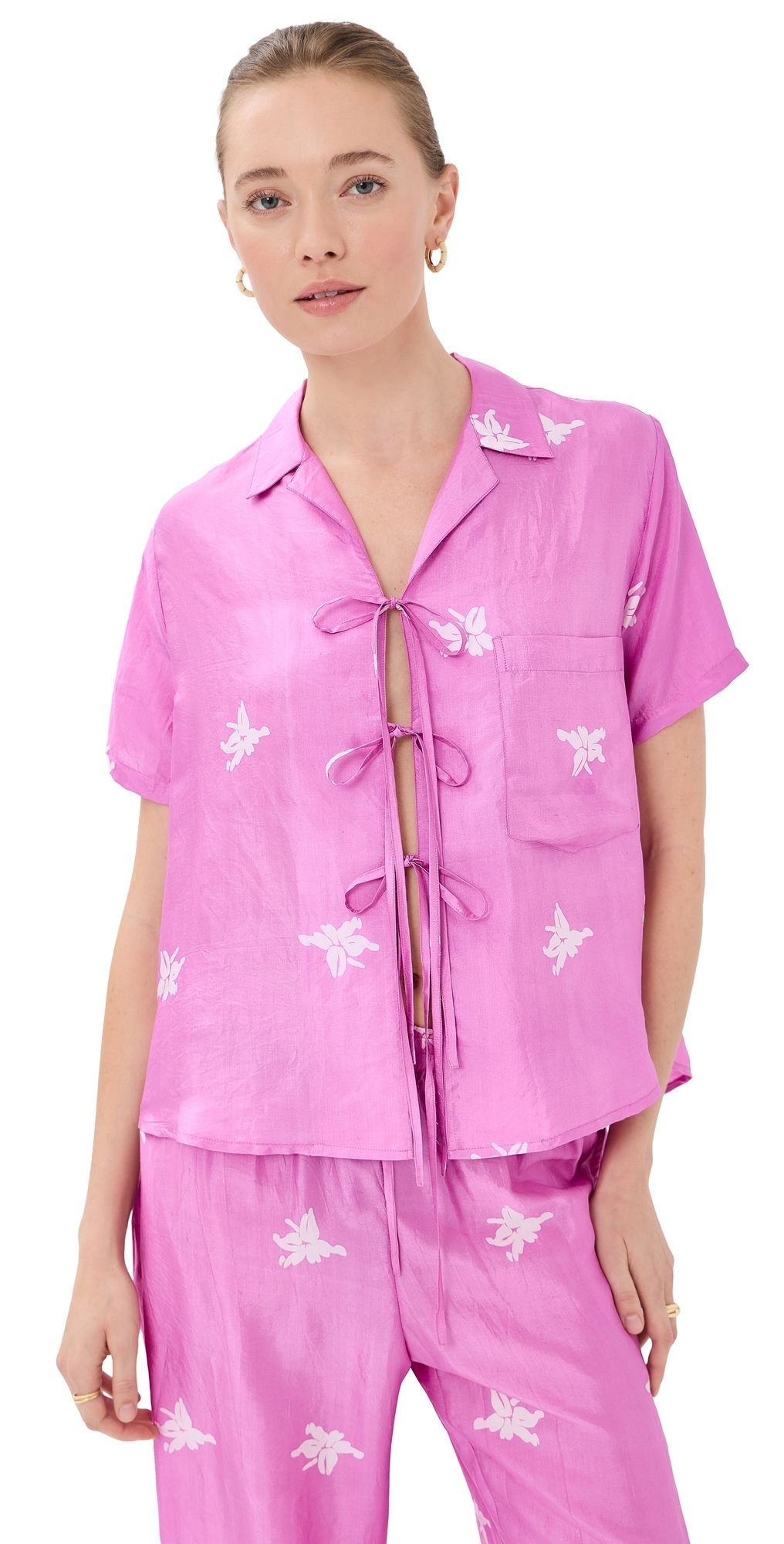 Alix of Bohemia Styla Pink Jasmine Shirt Medium Pink XL