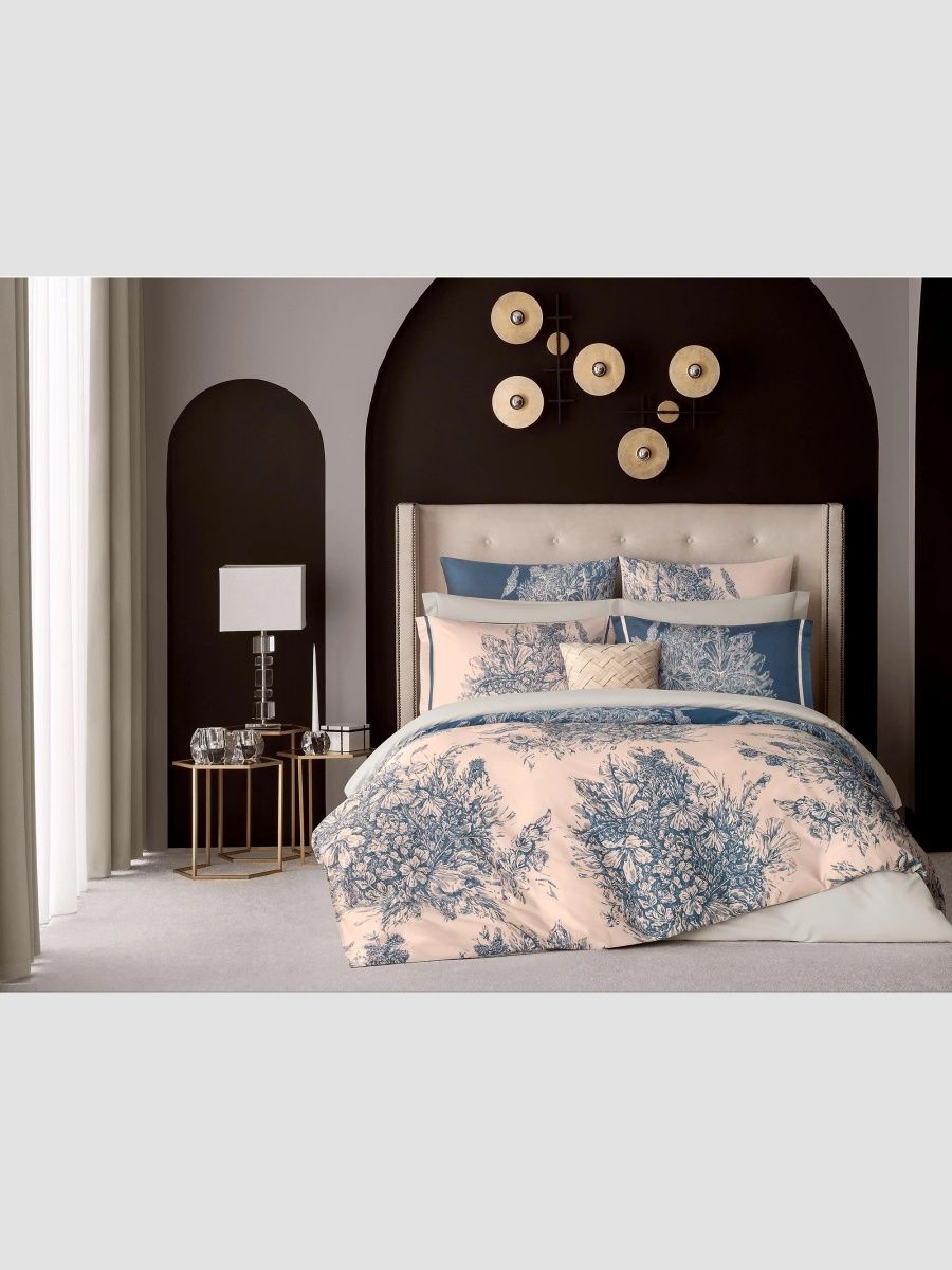 Togas Fonteni Duvet Cover & Sham Collection - Blue Peach - Size European