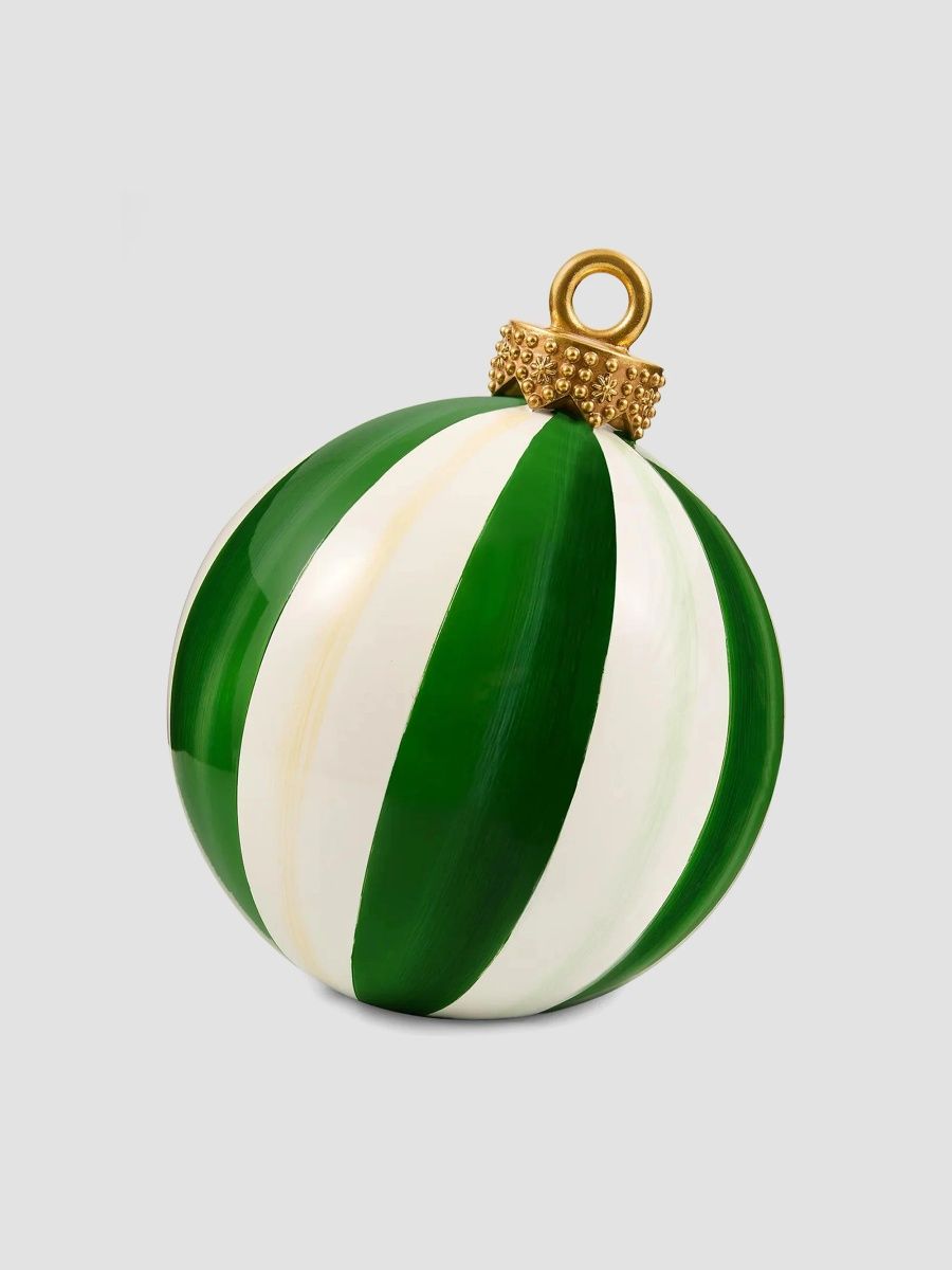 MacKenzie-Childs Green Stripe Medium Tabletop Ornament