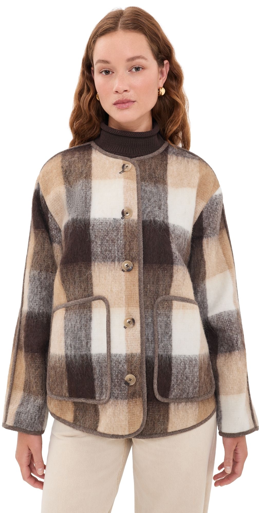 Tanya Taylor Janet Jacket Milk/Camel Multi M