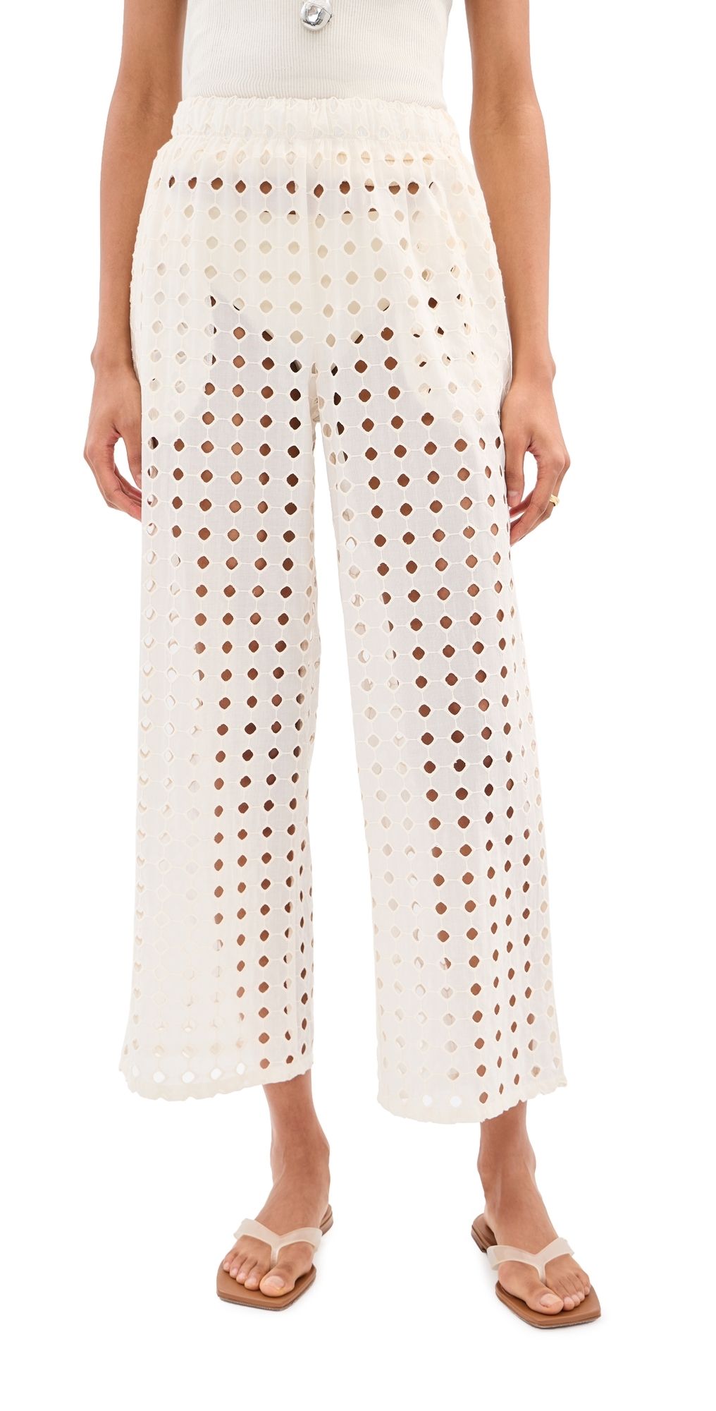 LE BOP Riviera Crop Pants Ivory M