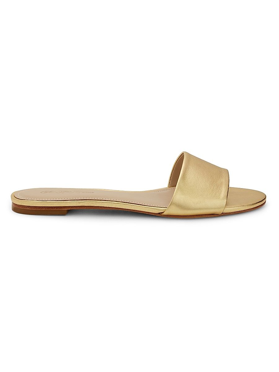 Women's Leather Sandals - Gold - Size 7
