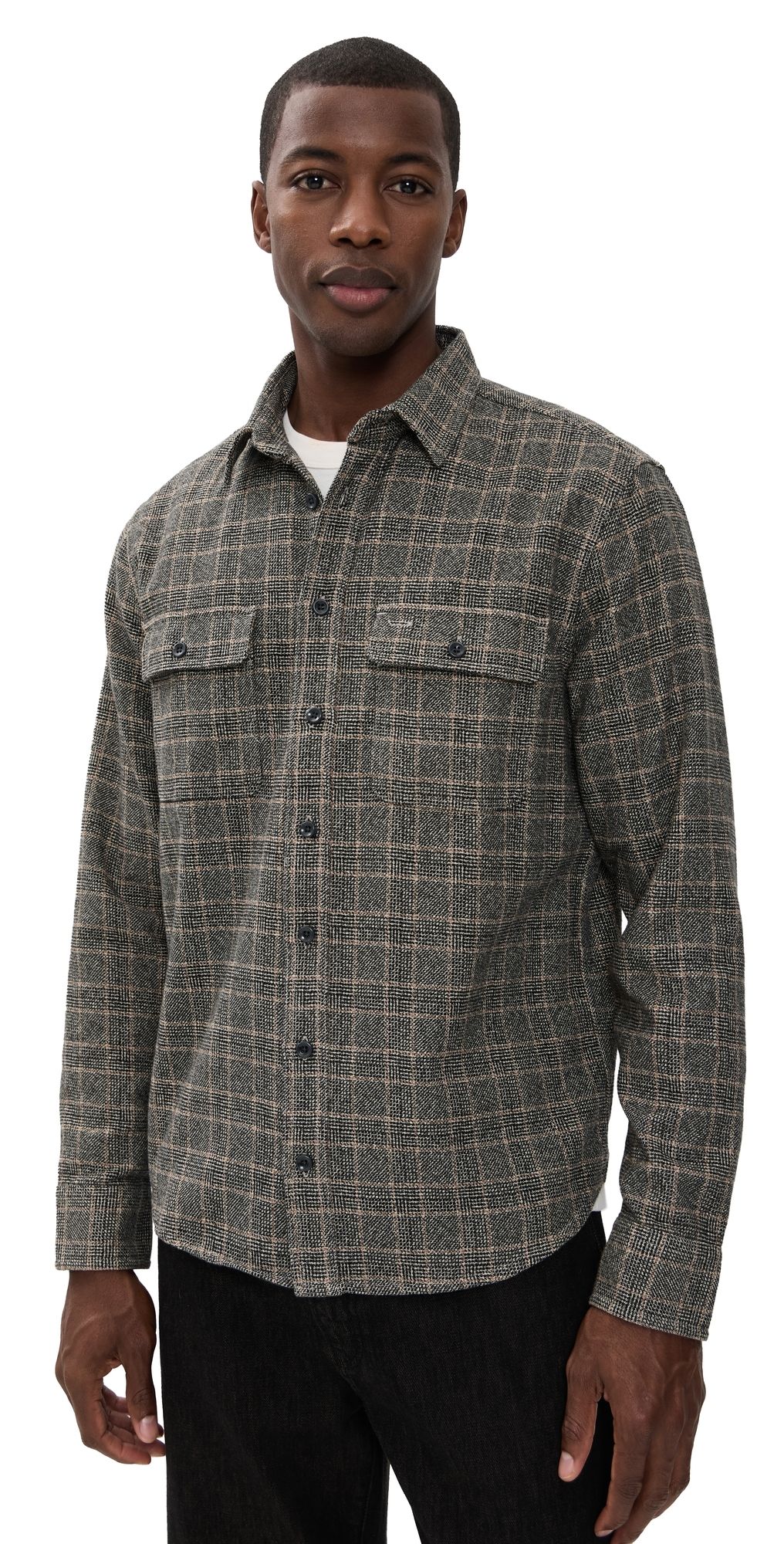 Taylor Stitch The Ledge Plaid Twill Shirt Coal 42