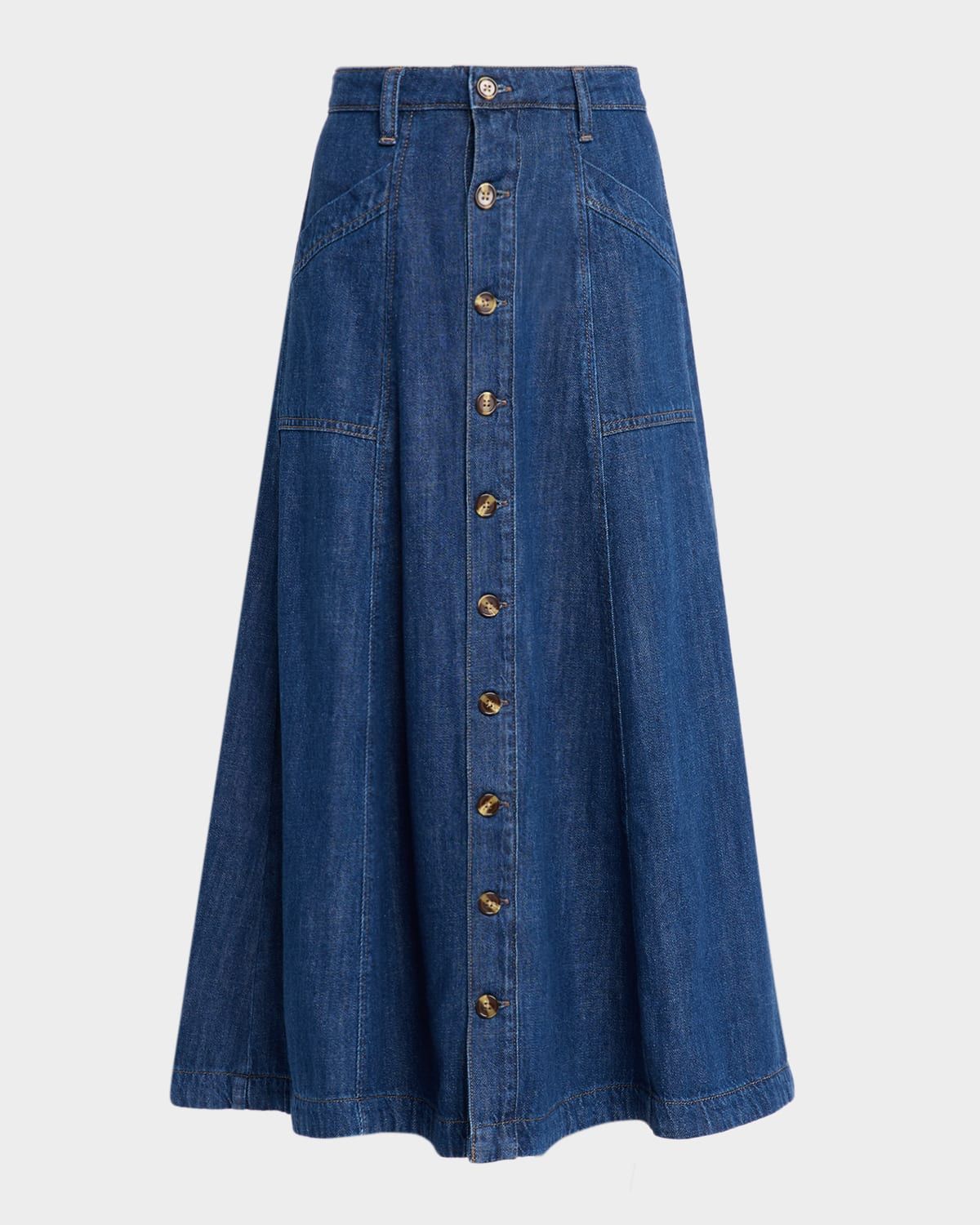 The Lila Denim Midi Skirt