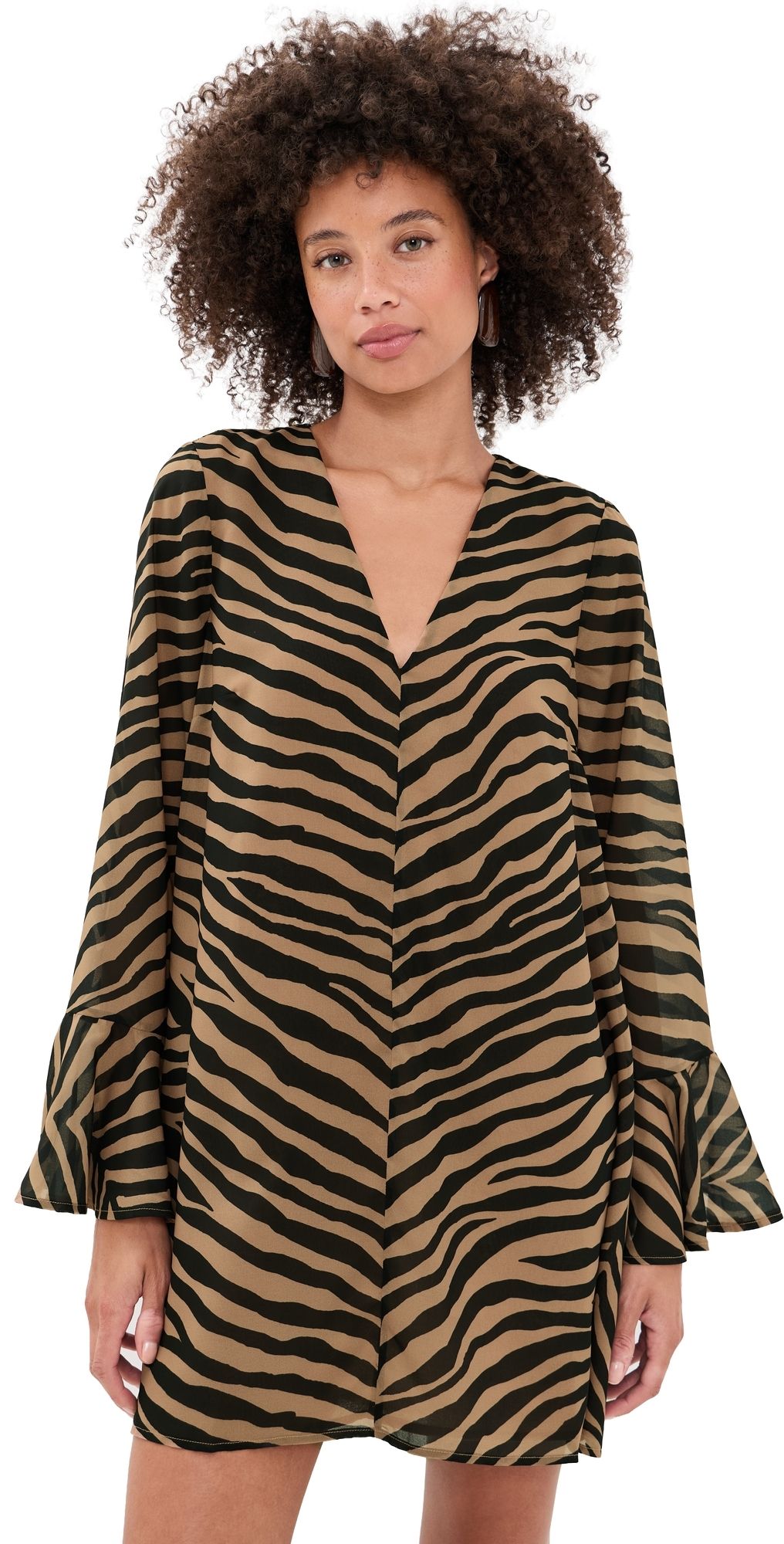 SIMONMILLER Marion Chiffon Dress Tiger Stripe S