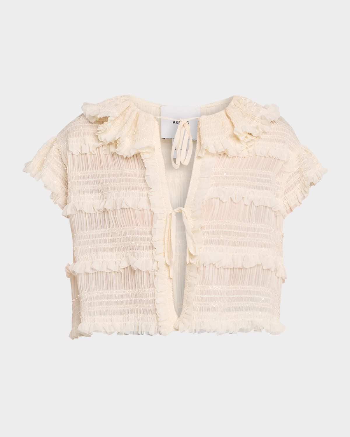 Audra Ruffled Tie-Front Blouse
