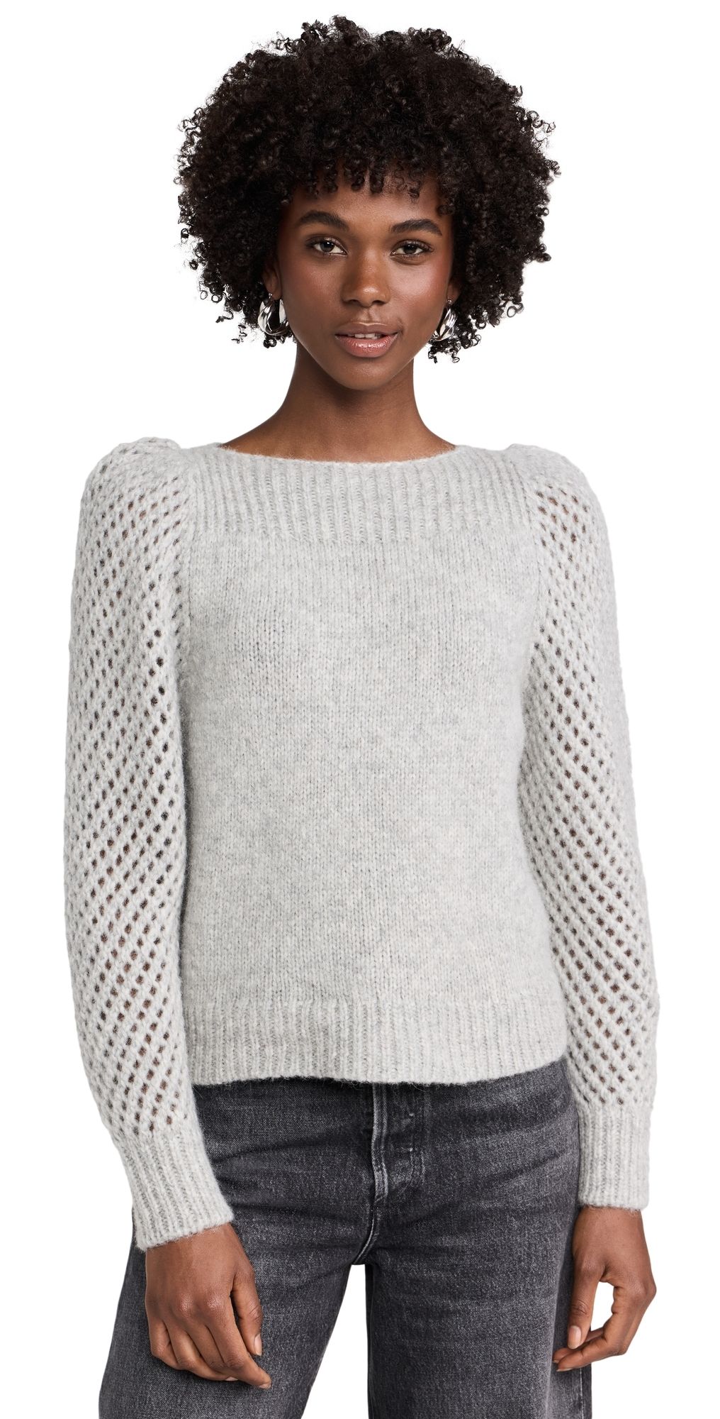 LoveShackFancy Alpaca Rosie Pullover Grey XL