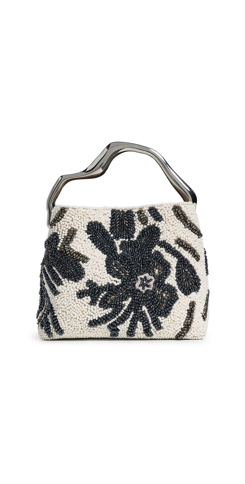 Cult Gaia Solene Top Handle Mini Bucket Bag Etched Floral One Size