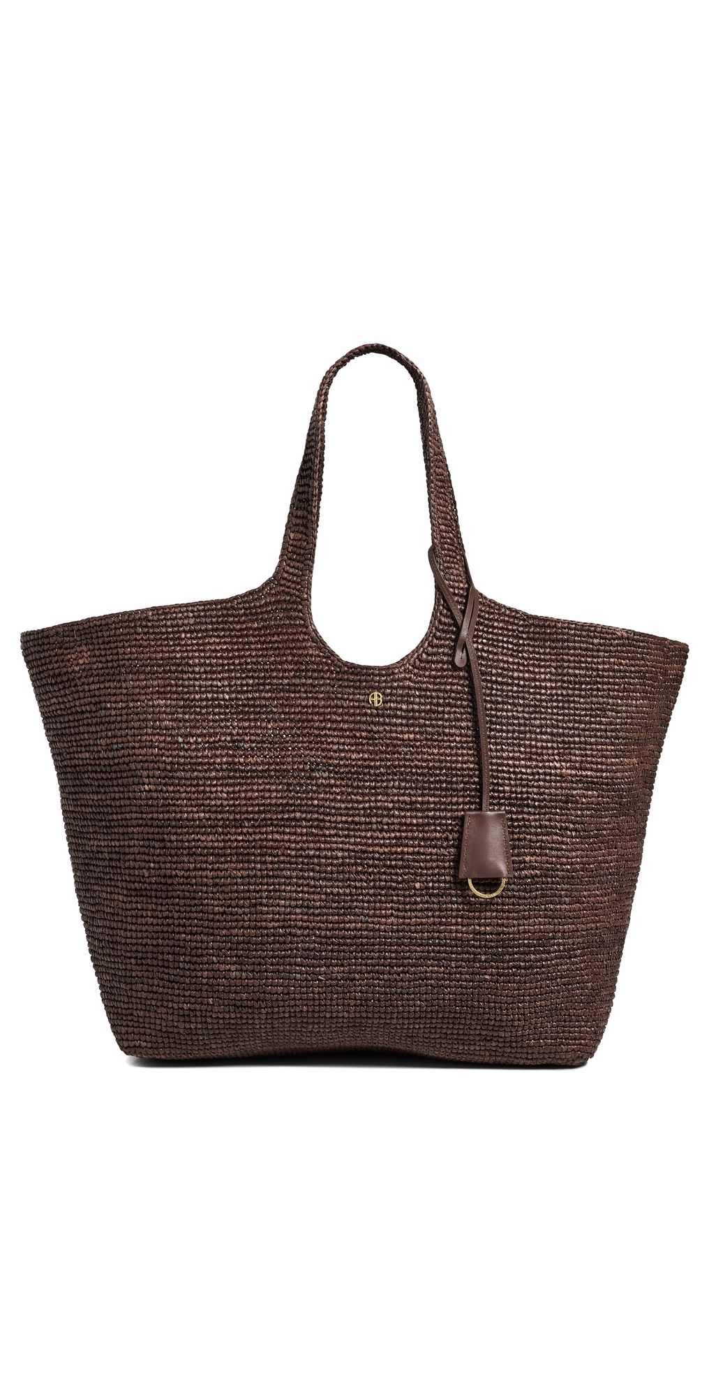 ANINE BING Lili Raffia Tote Bag Dark Brown One Size