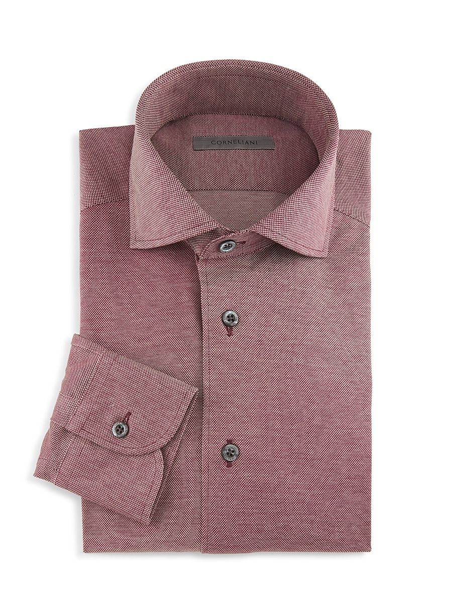 Men's Cotton Pique Shirt - Rose - Size 18.5
