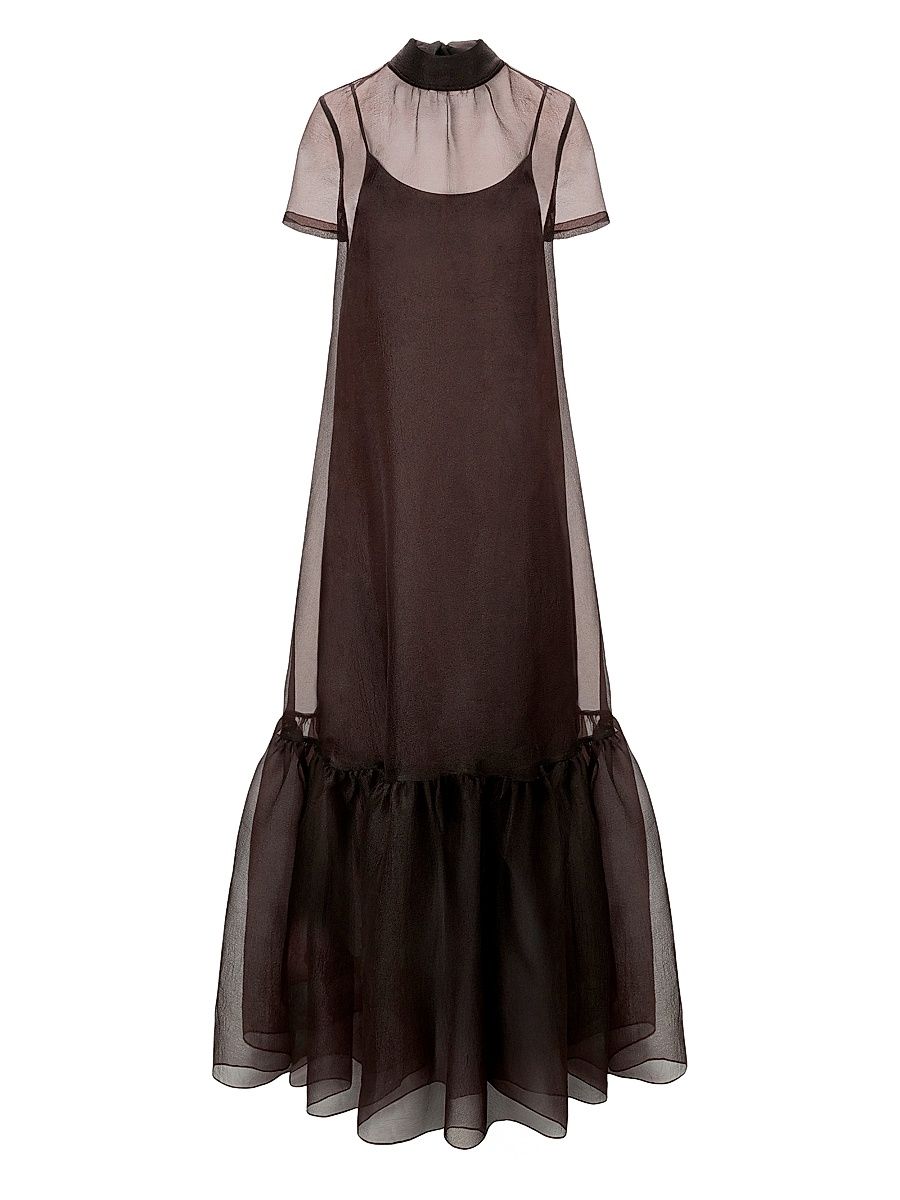 Women's Calluna Organza Maxi Dress - Earth - Size Large