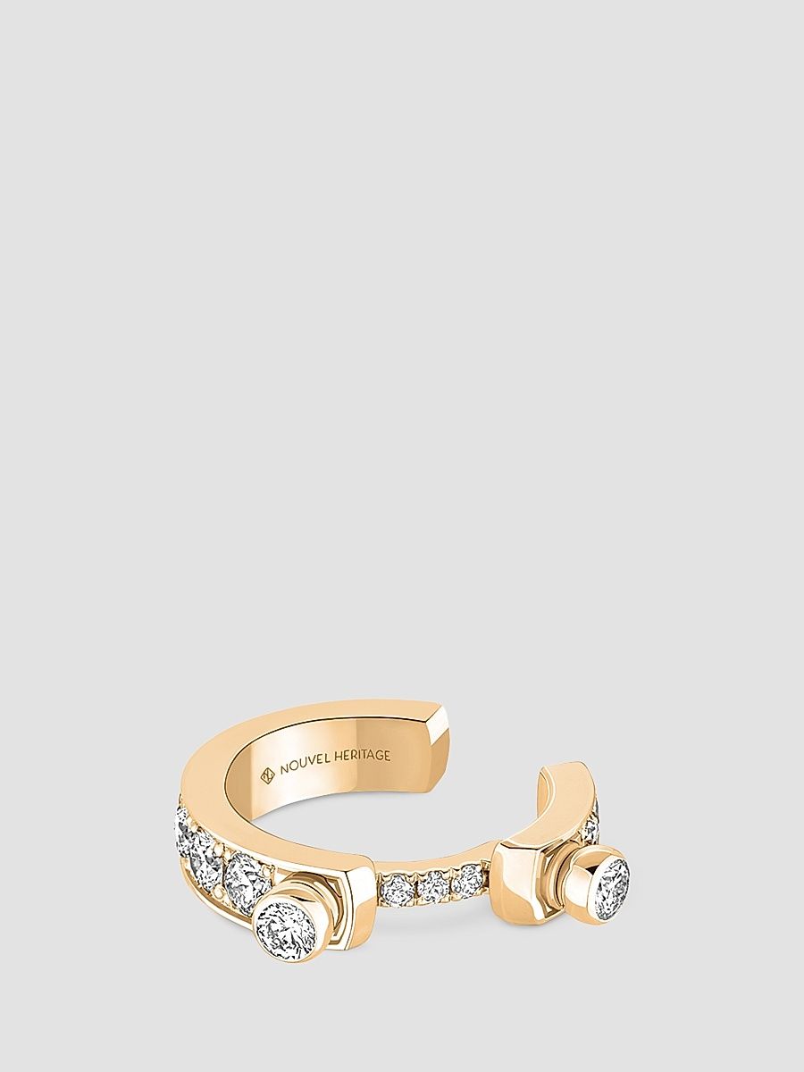 Women's Mood Eternity Tuxedo 18K Yellow Gold & 0.27 TCW Diamond Single Ear Cuff - Yellow Gold