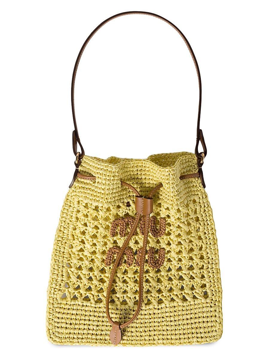 Women's Woven Fabric Top Handle Bag - Yellow