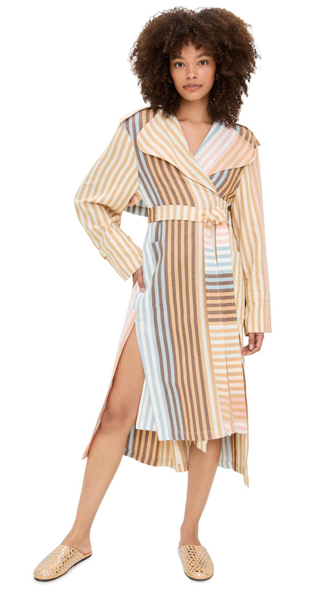 MARRAKSHI LIFE The Trench Shirt Dress Stripe 14 S
