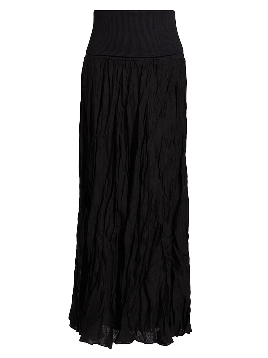 Women's Light And Sound Maxi Skirt - Black - Size 12