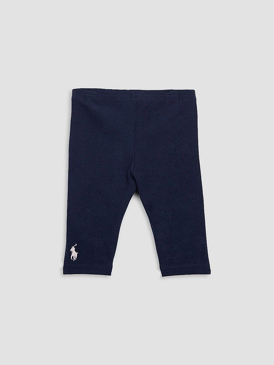 Polo Ralph Lauren Girl's Baby Girl's Stretch Cotton Leggings - French Navy - Size 9 Months