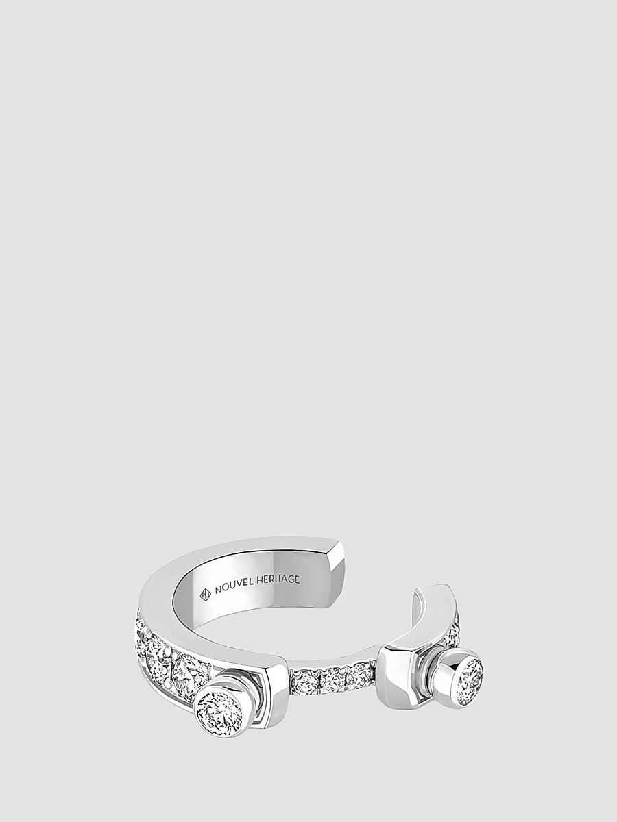 Women's Mood Eternity Tuxedo 18K White Gold & 0.27 TCW Diamond Single Ear Cuff - White Gold