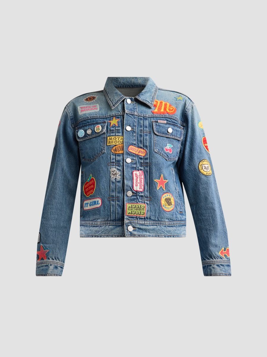 Mother Women's The Duo Patch Denim Jacket - World Tour - Size XS