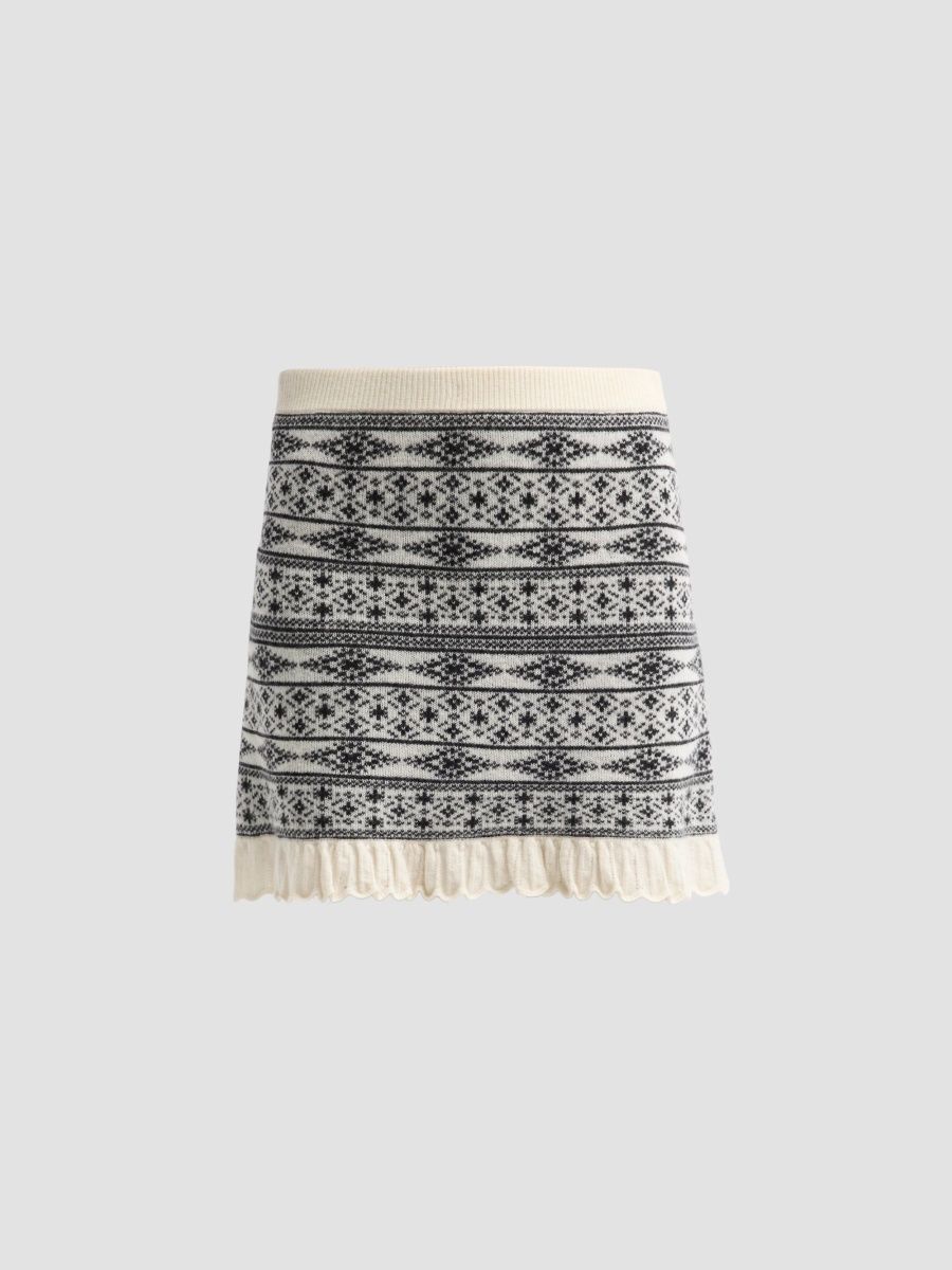 Women's Faroe Island Wool-Cashmere Mini Skirt - Multicolor - Size 14