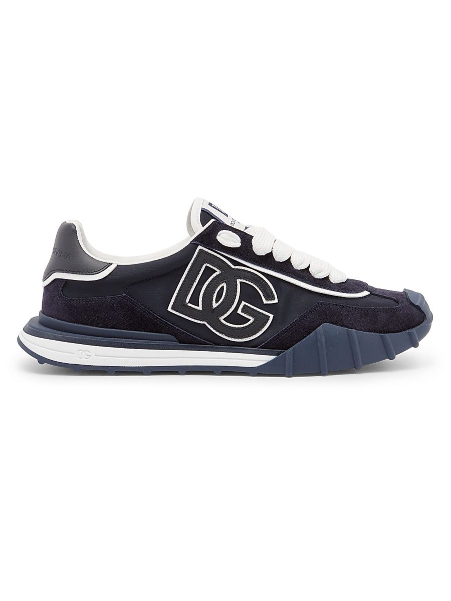 Men's New NY Leather-Blend Low-Top Sneakers - Blue Bianco - Size 14