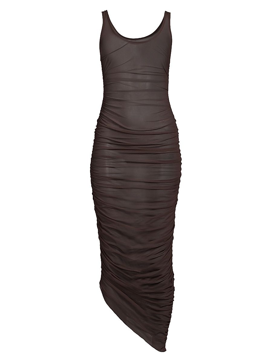 Women's Stevie Sheer Cover-Up Midi-Dress - Chocolate - Size Medium