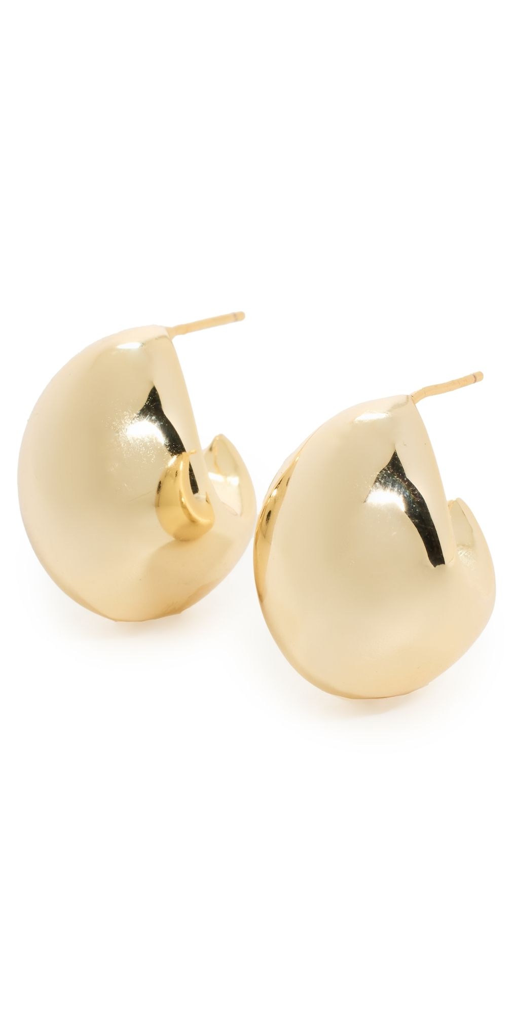 By Adina Eden Chunky Graduated Hoop Earrings Gold One Size