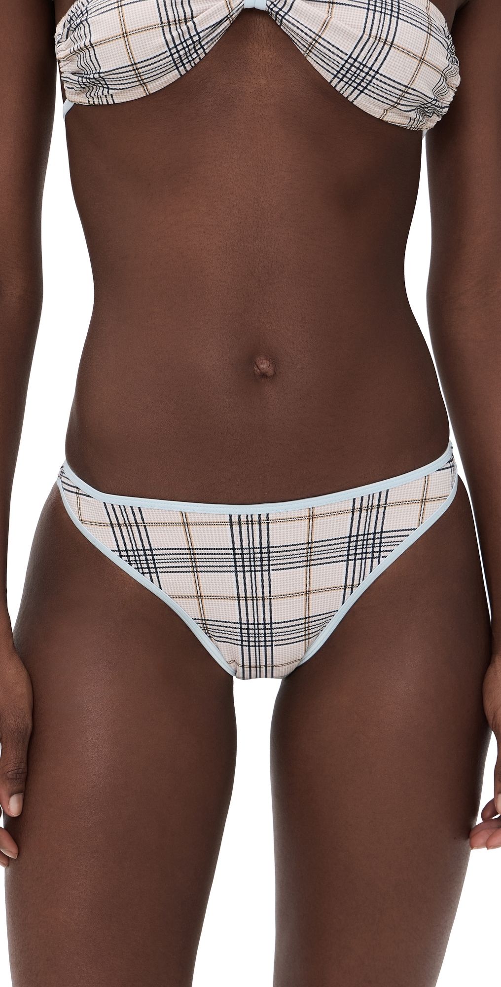Lioness Bella Bikini Bottoms Beige Plaid XL