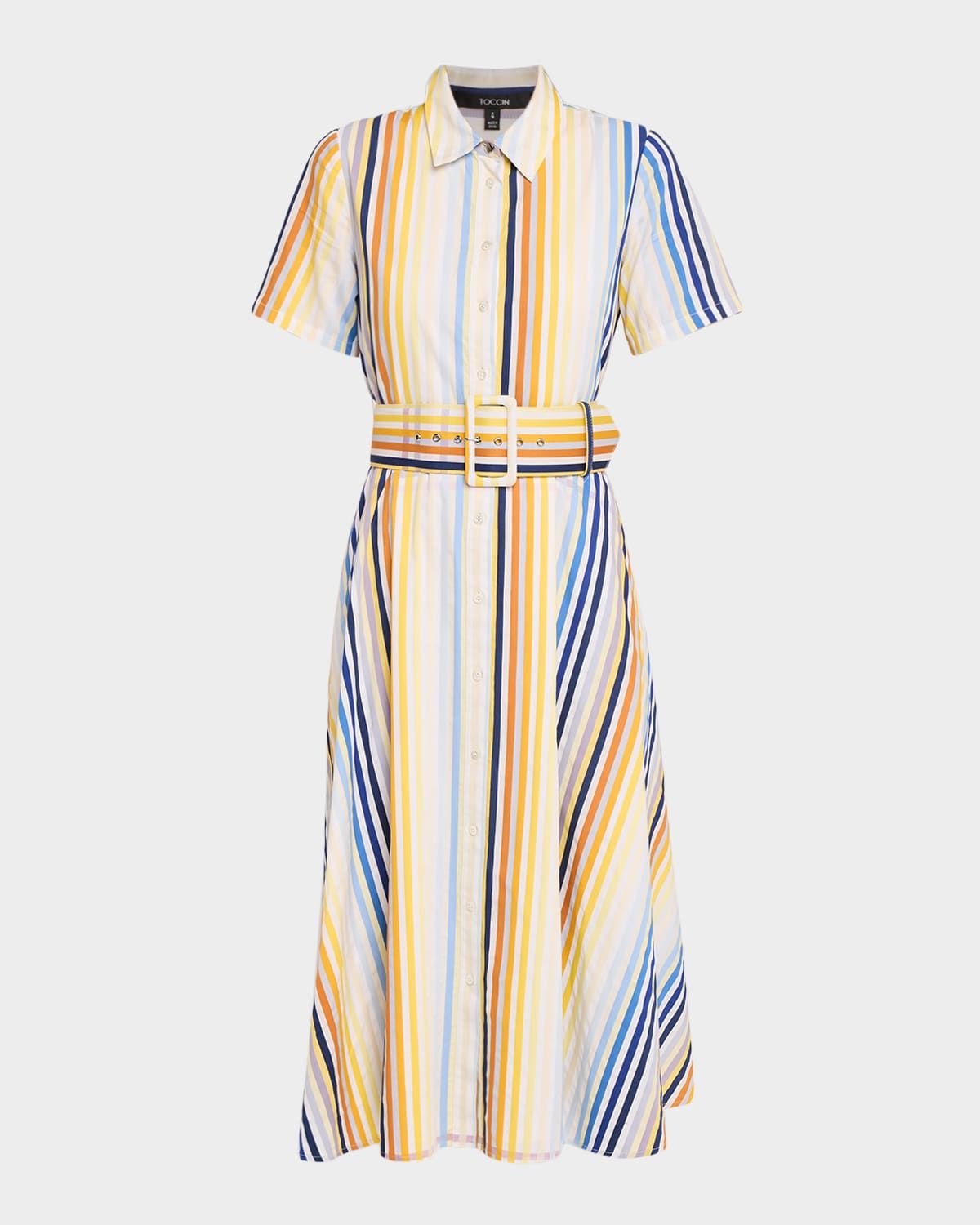 Jean Striped Midi Shirtdress