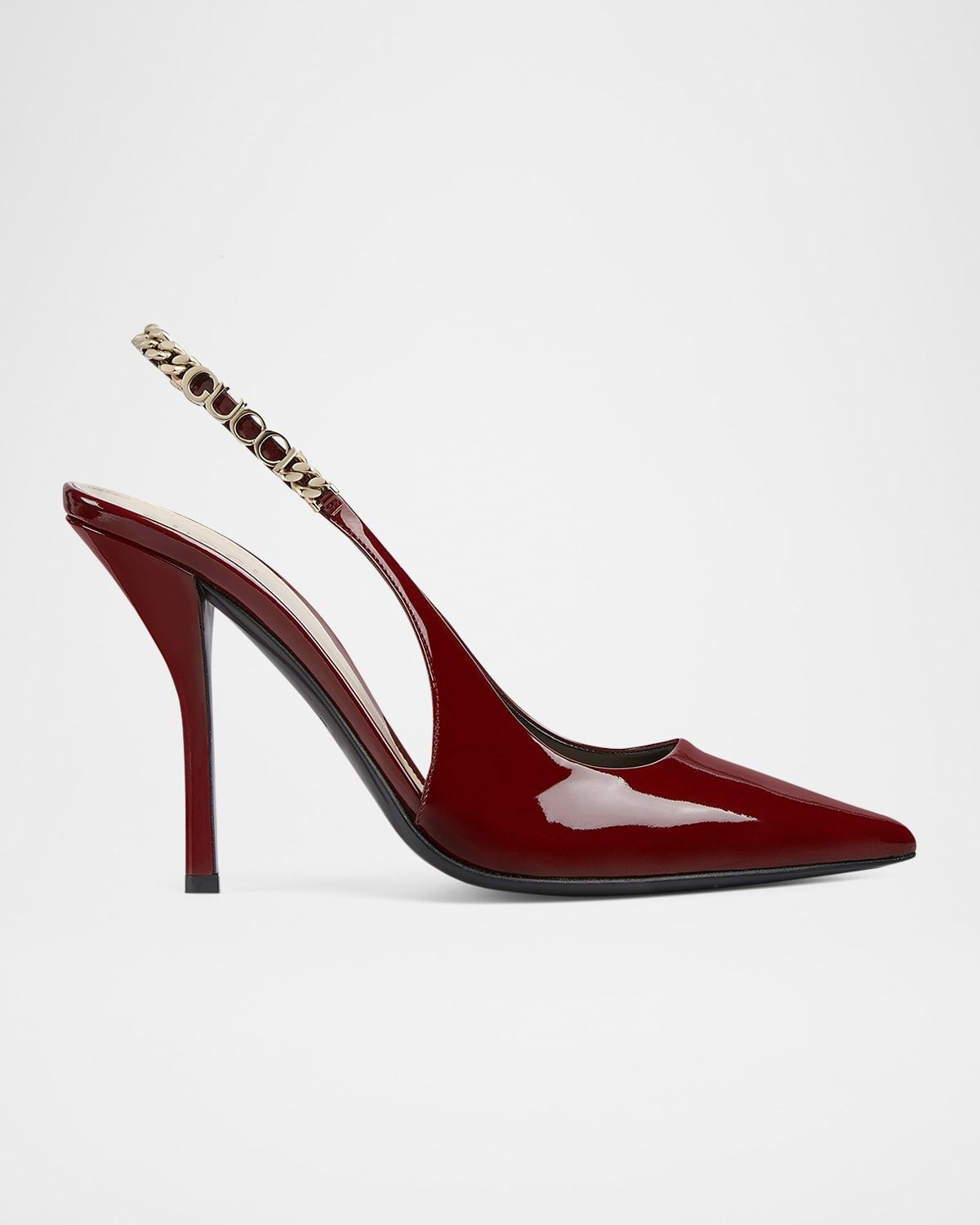 Signoria Patent Chain Slingback Pumps