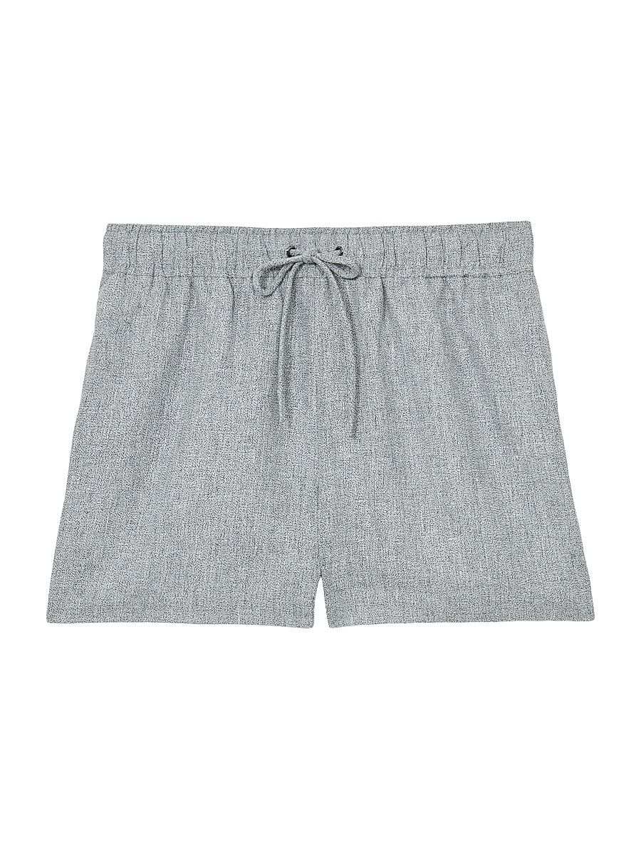 Women's Willow Drawstring Linen-Blend Shorts - Blue - Size 14