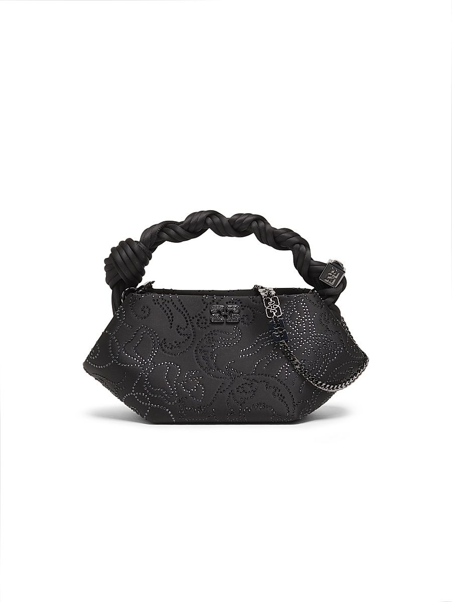 Women's Bou Flower Satin Mini Bag - Black