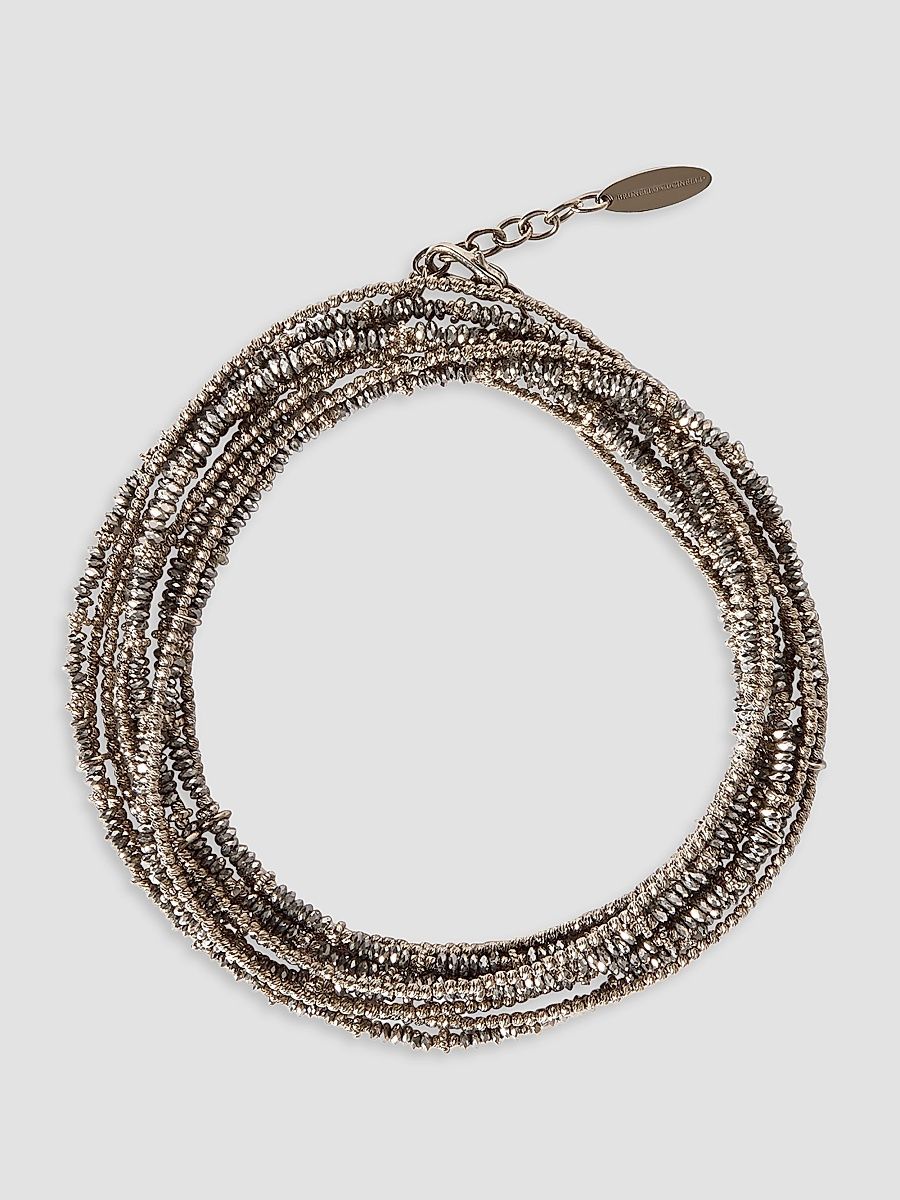 Women's Hematite and Sterling Silver Wrap Bracelet - Silver