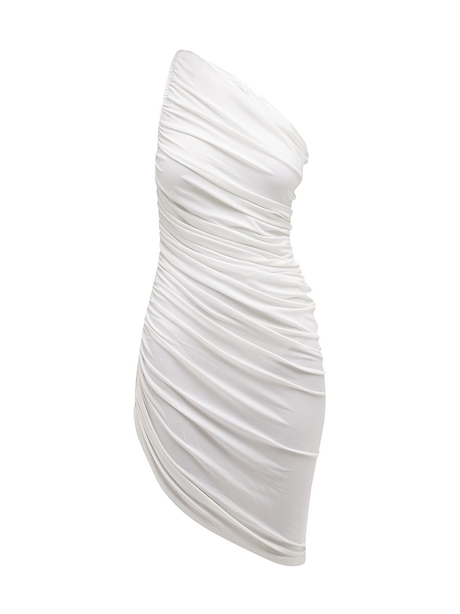 Women's Diana One-Shoulder Asymmetric Minidress - White - Size Large