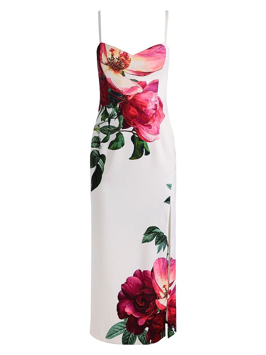 Women's Nina Sweetheart Midi-Dress - Empress Bloom Off White - Size 14