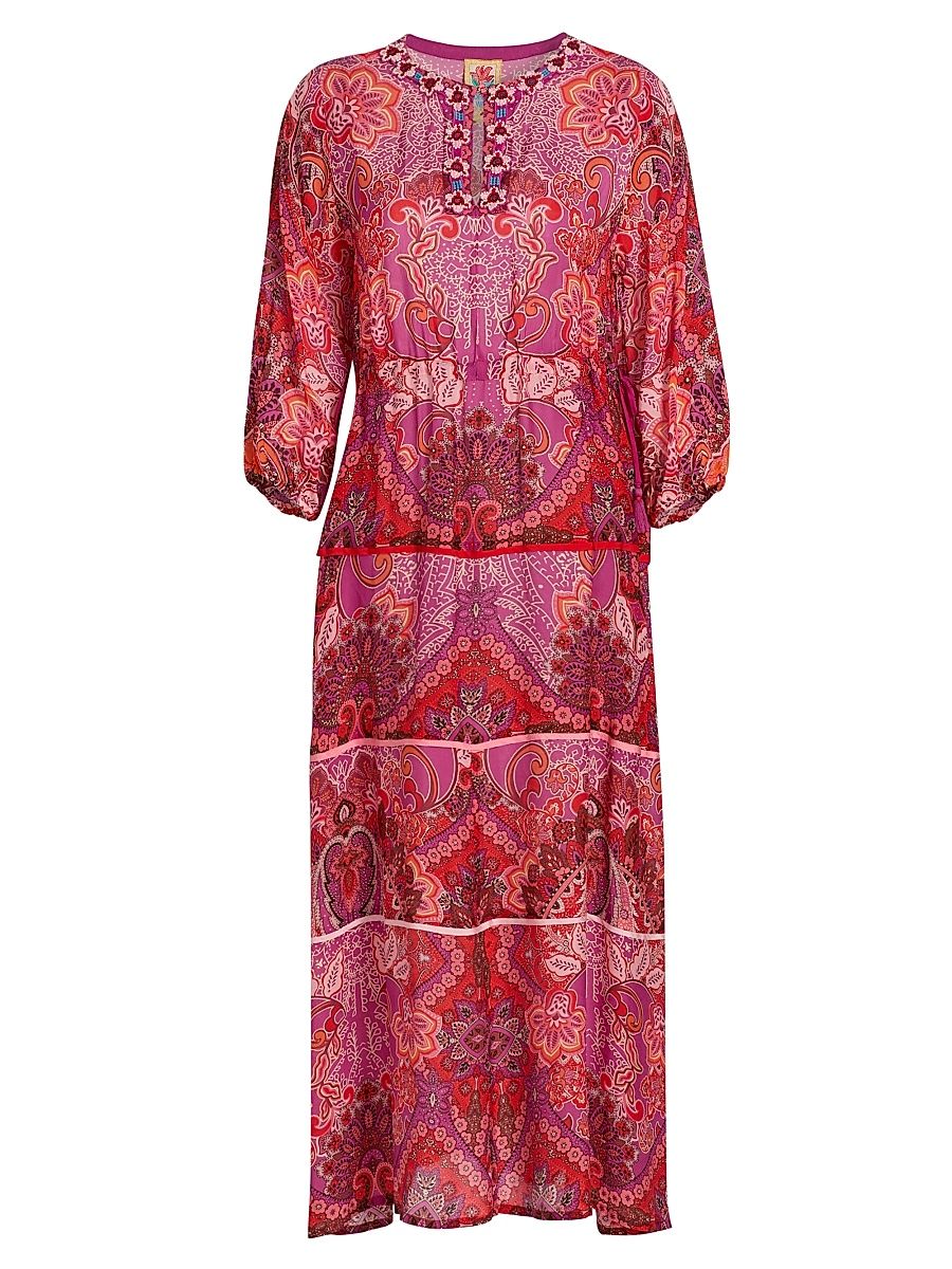 Women's Lantana Els Printed Midi-Dress - Lantana Scarf - Size XXL